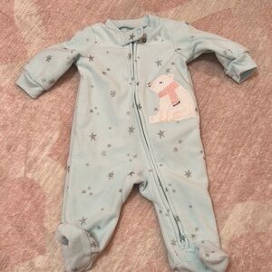 Carter's Blue Footed One Piece with Long Sleeves